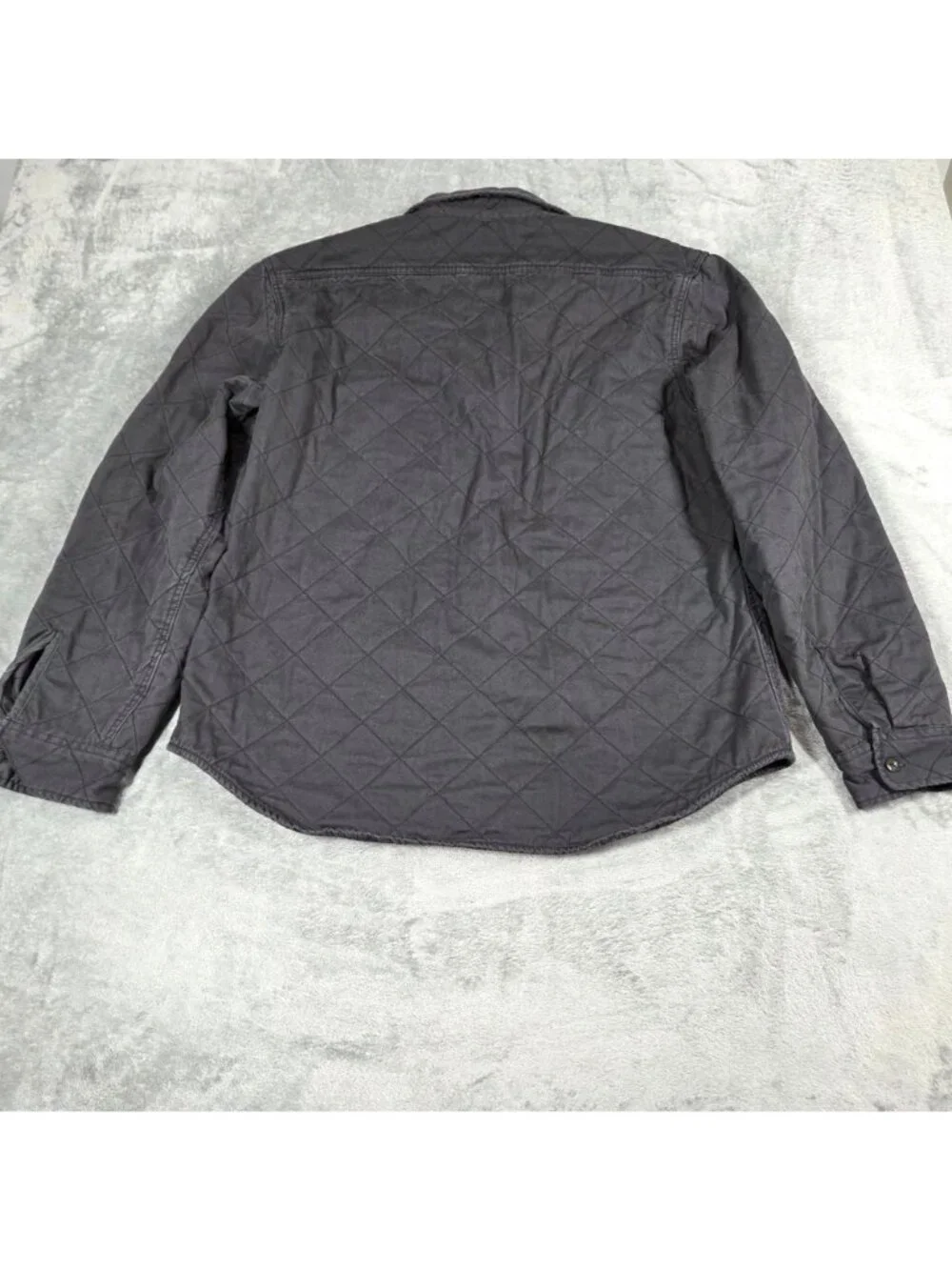 J Crew Shirt Mens XL Charcoal Gray Quilted Workshirt Jacket Shacket Preppy